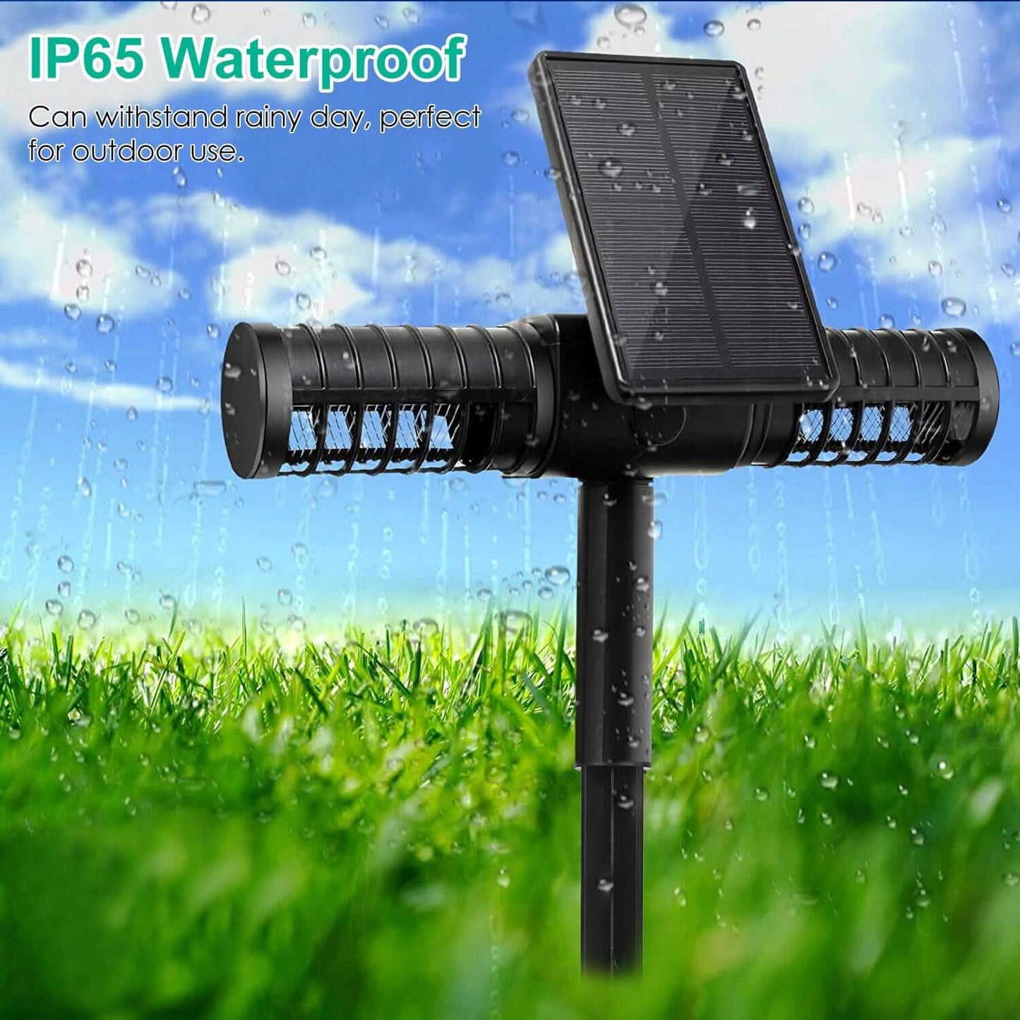 Solar Powered Bug Zapper LED Mosquito Killer Lamp