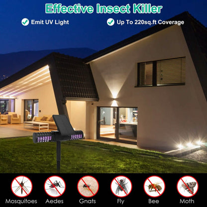 Solar Powered Bug Zapper LED Mosquito Killer Lamp