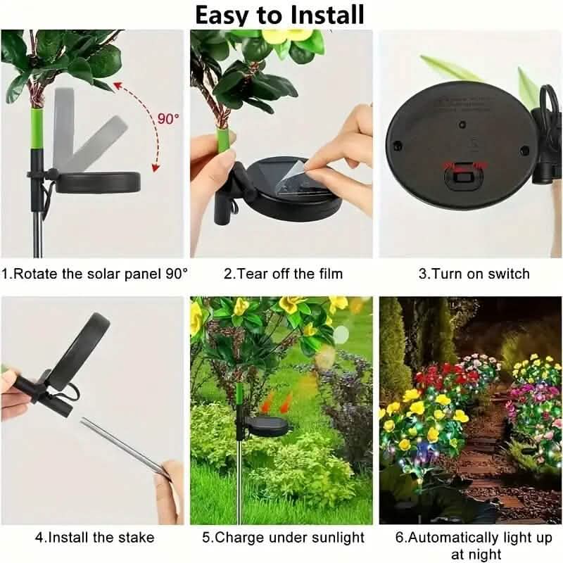 Solar-Powered Camellia Tree Lights