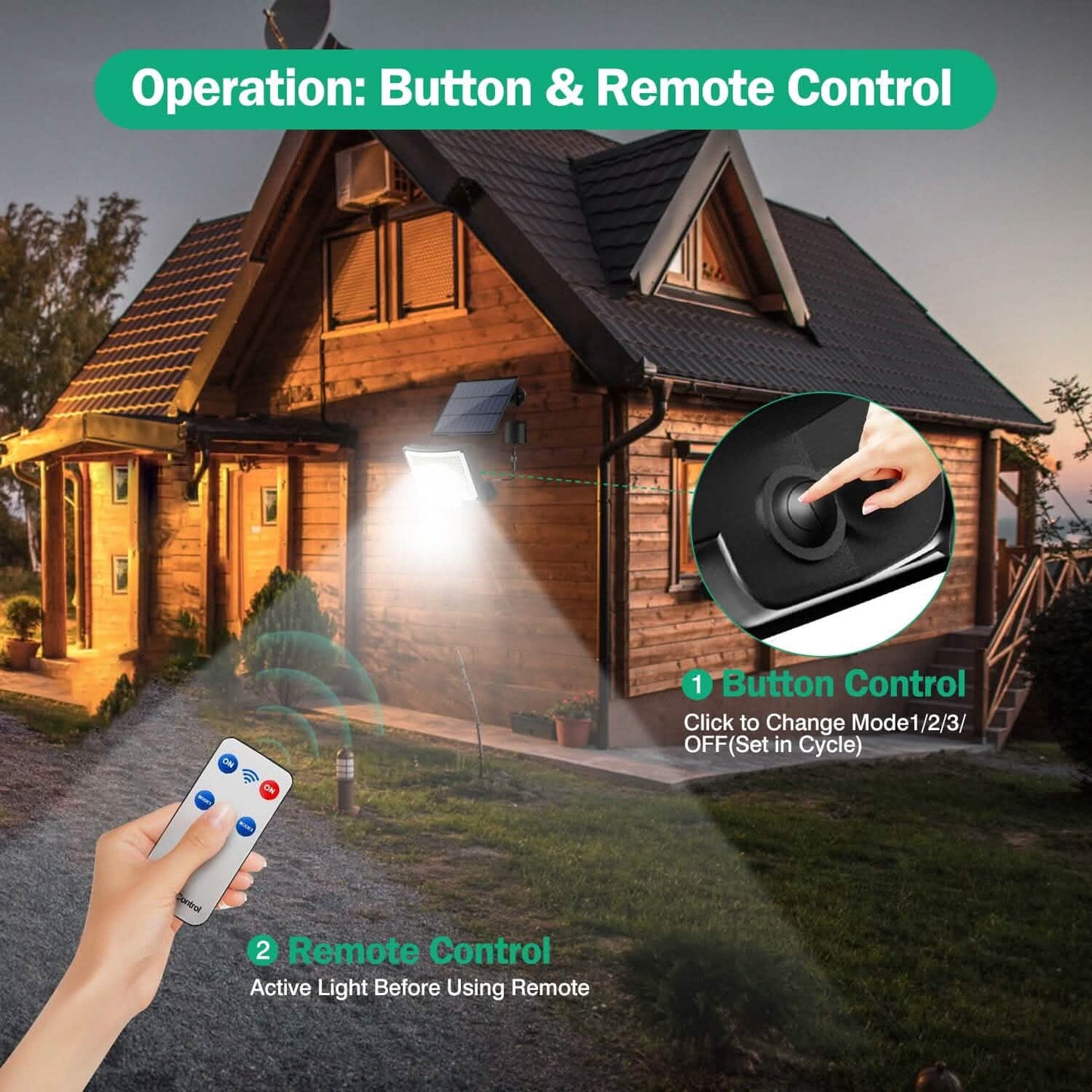 Solar Powered Flood Light Solar IP65 Waterproof Motion Sensor with Remote