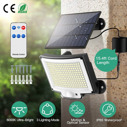 Solar Powered Flood Light Solar IP65 Waterproof Motion Sensor with Remote