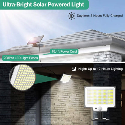 Solar Powered Flood Light Solar IP65 Waterproof Motion Sensor with Remote