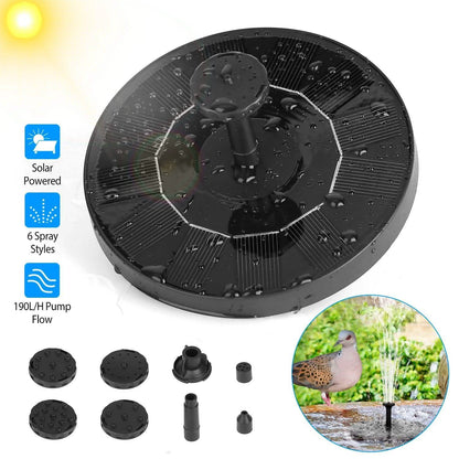 Solar Powered Fountain Pump Floating Bird Bath Pond
