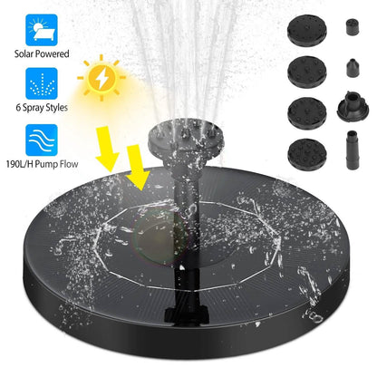 Solar Powered Fountain Pump Floating Bird Bath Pond