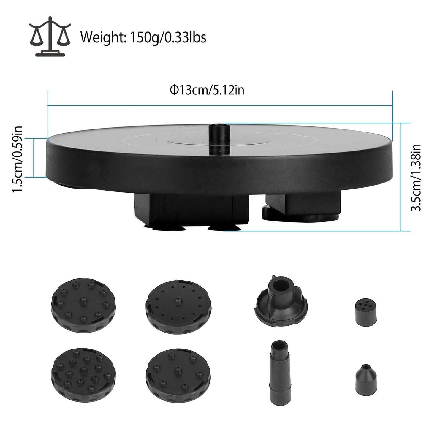 Solar Powered Fountain Pump Floating Bird Bath Pond