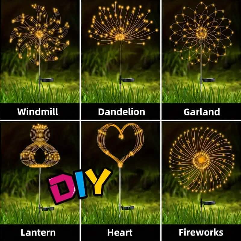 Solar-Powered Garden Lights with 60 LED and 8 Lighting Modes