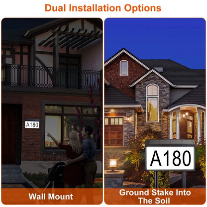 Solar Powered House Numbers LED Address Plaque Sign