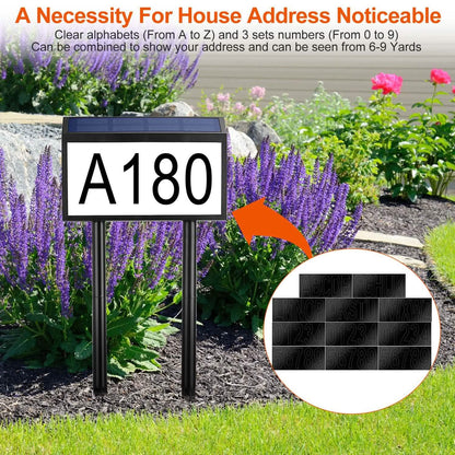 Solar Powered House Numbers LED Address Plaque Sign