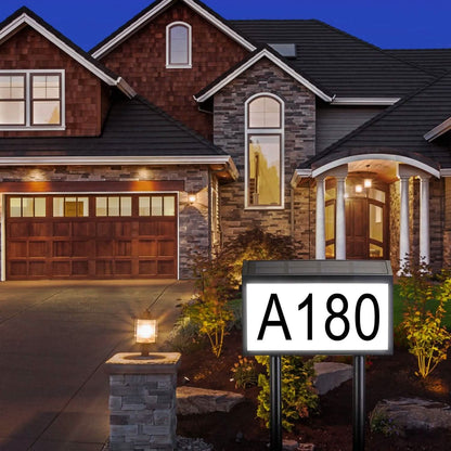 Solar Powered House Numbers LED Address Plaque Sign
