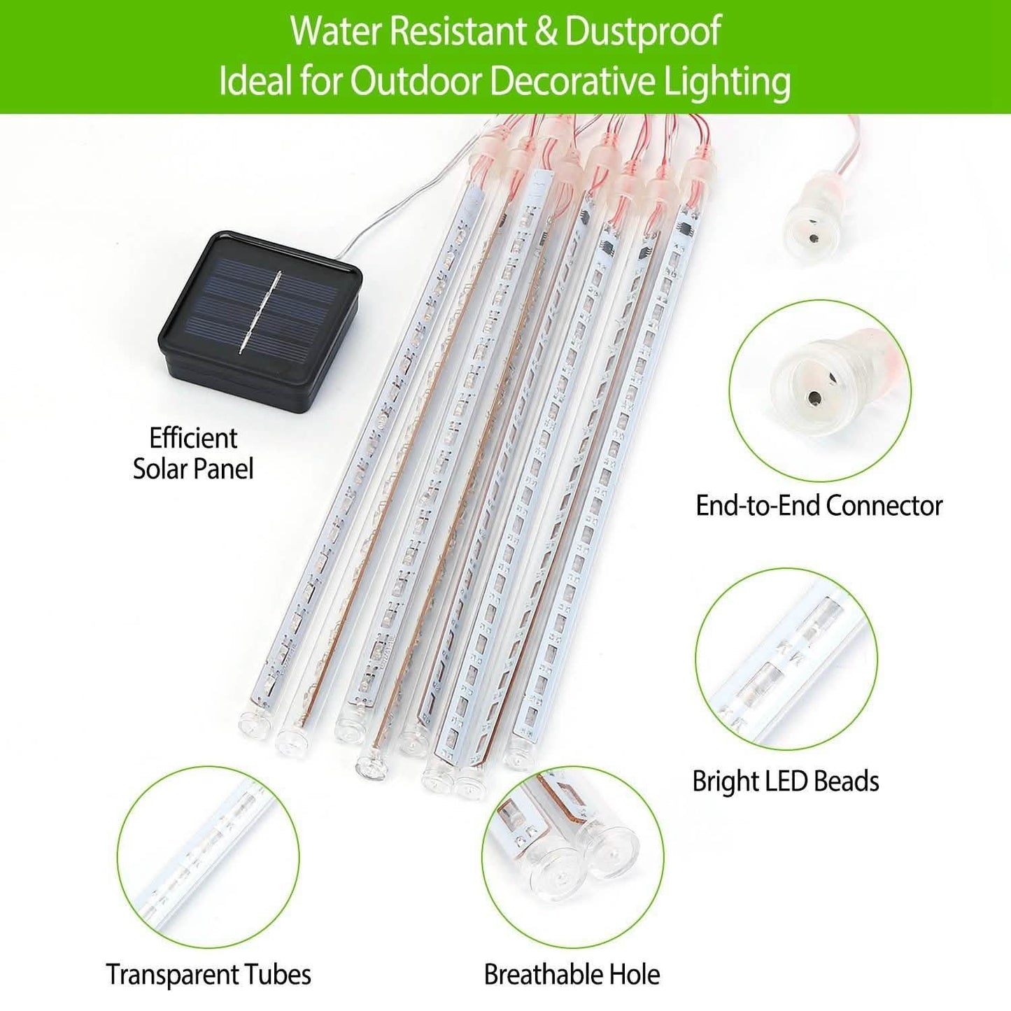 Solar Powered Meteor Shower String Light