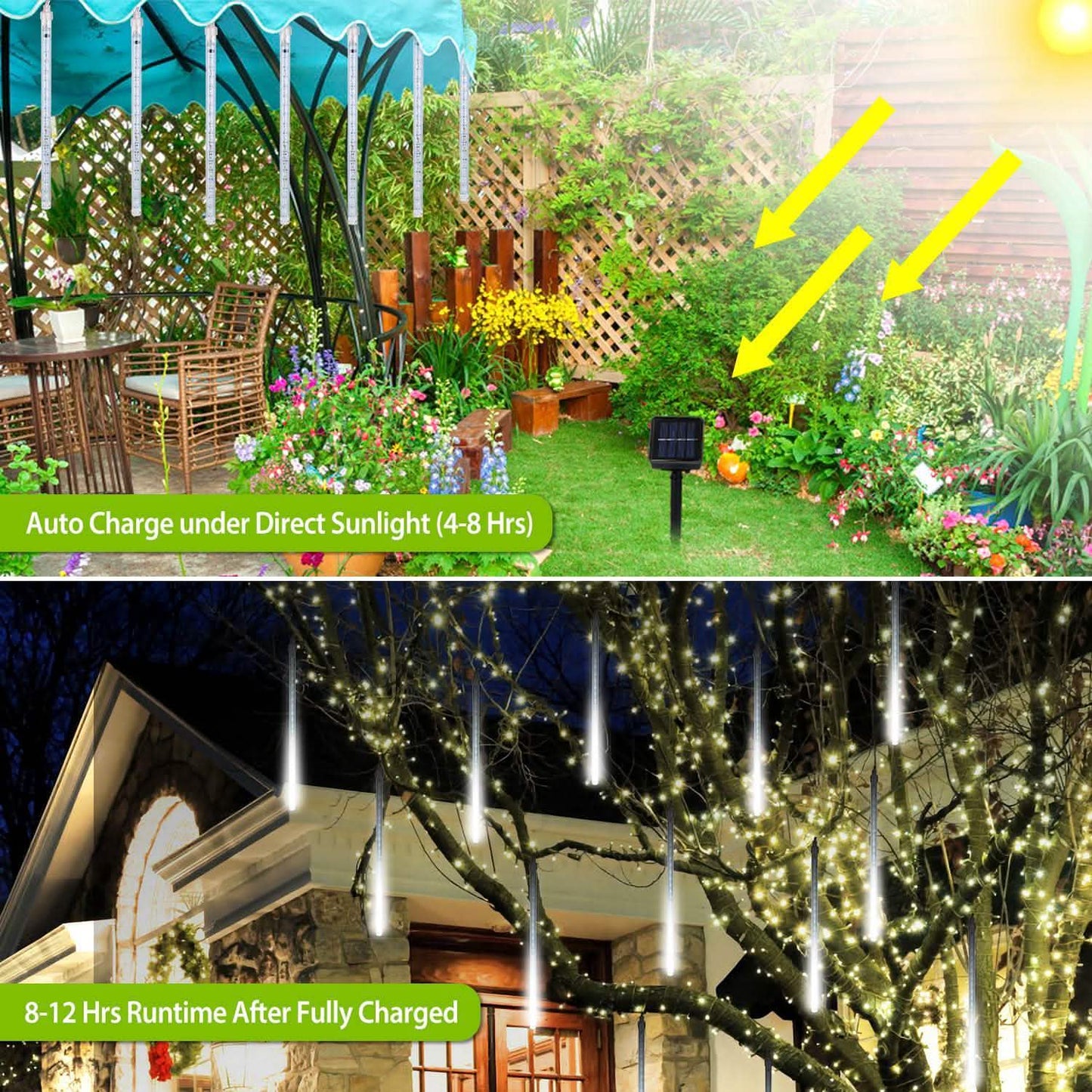 Solar Powered Meteor Shower String Light