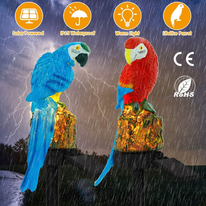 Solar Powered Parrot Garden Light IP65 Waterproof LED