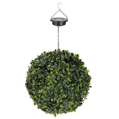 Solar Powered Topiary Ball Artificial Rose 20 LED Lights