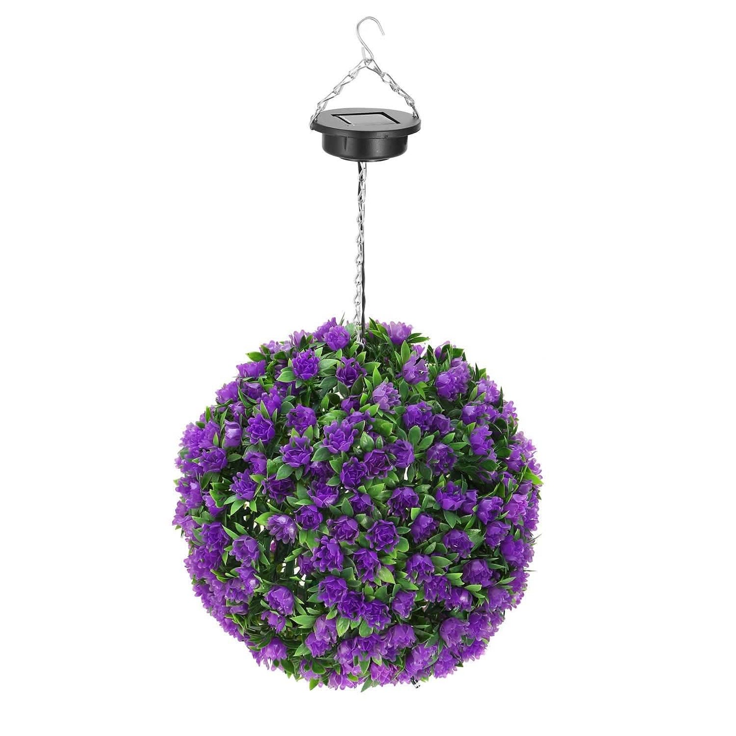 Solar Powered Topiary Ball Artificial Rose 20 LED Lights