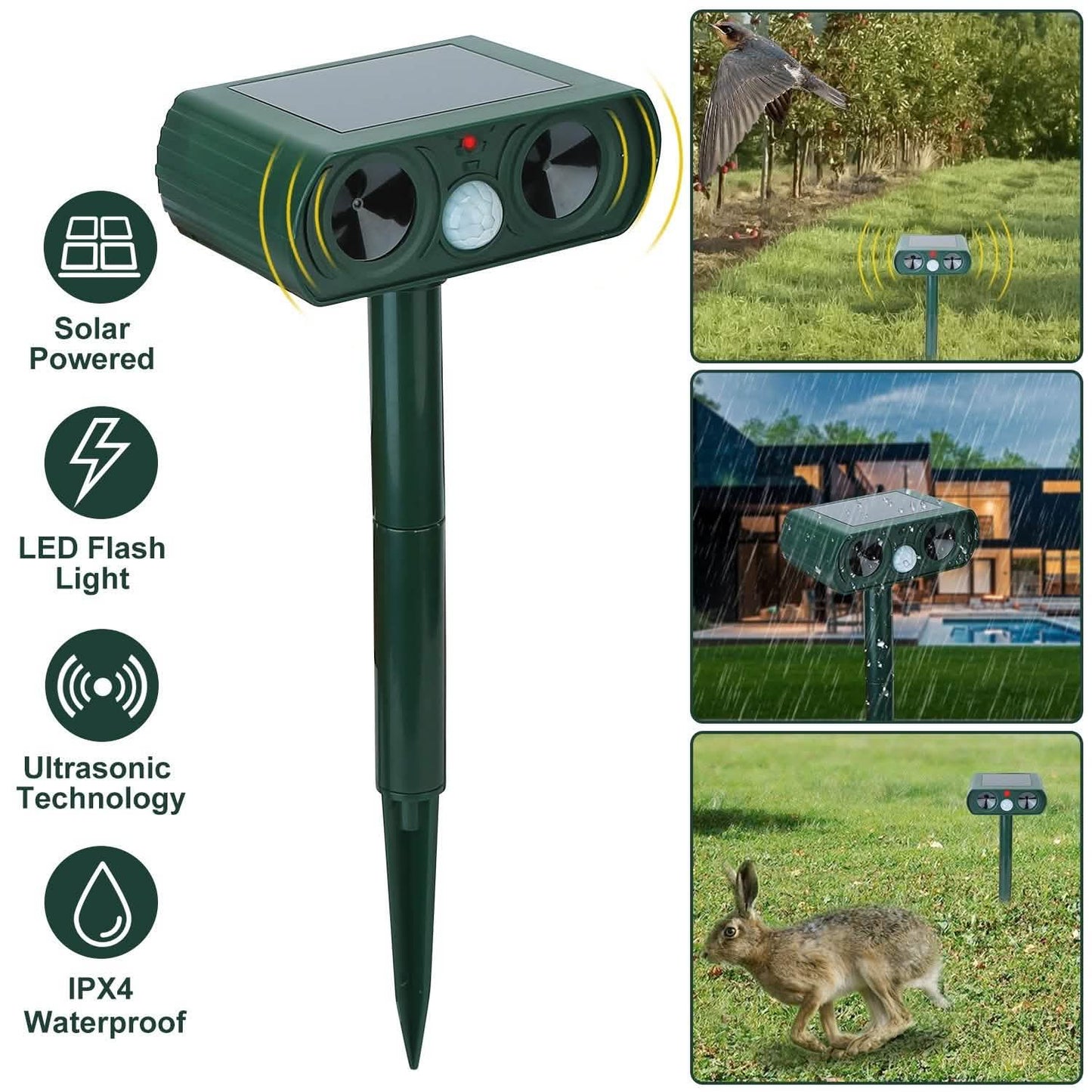 Solar Powered Ultrasonic Animal Repeller
