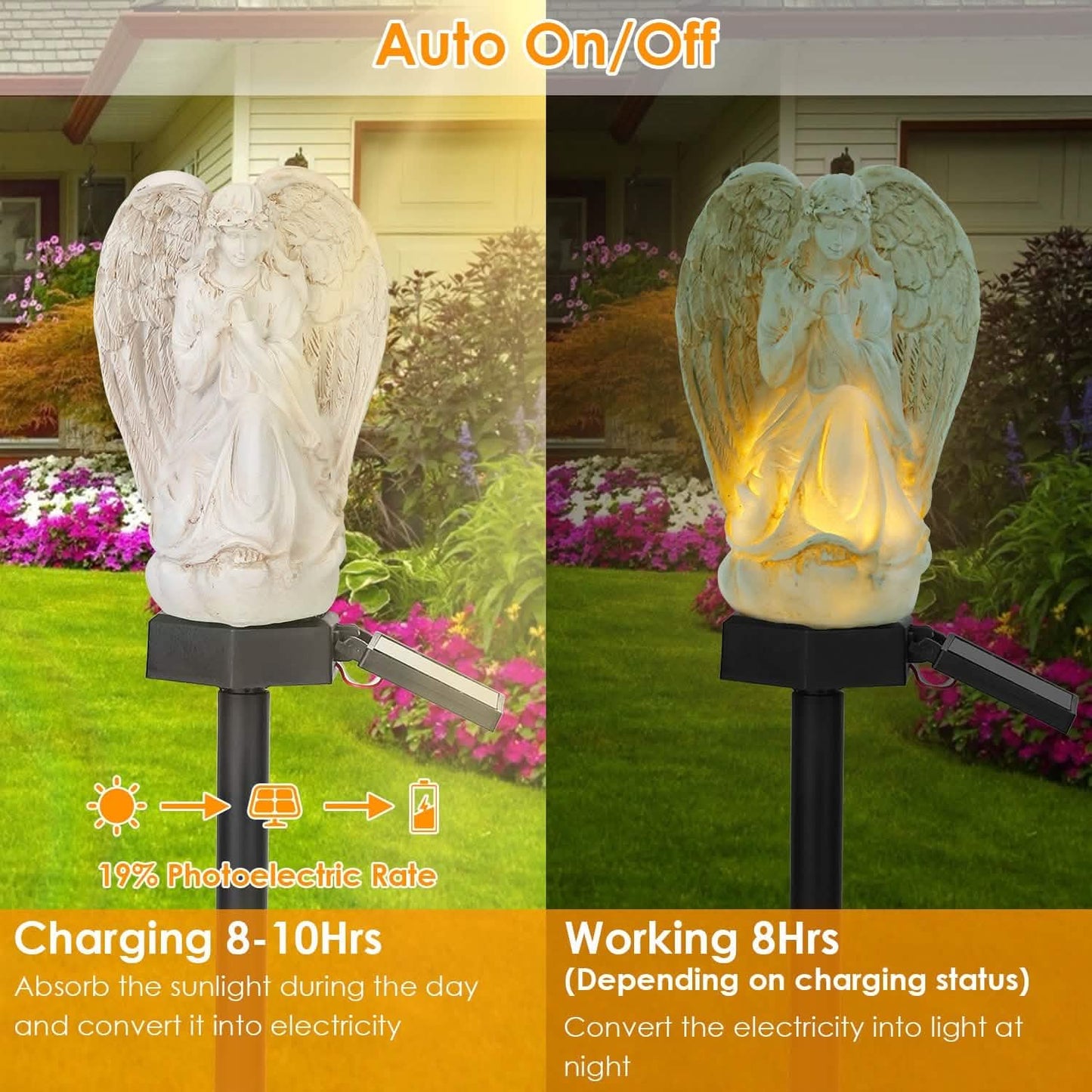 Solar Praying Angle Statue Garden Light