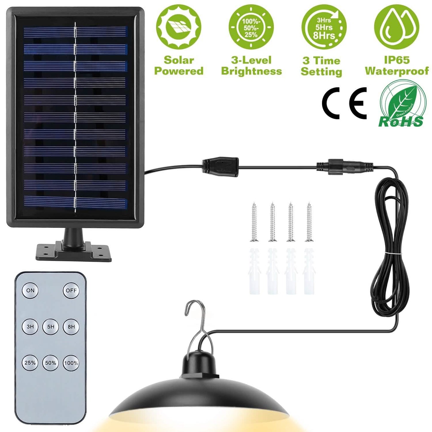 Solar Shed Light Sensor Hanging Lamp
