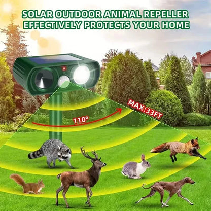 Solar Ultrasonic Animal Repeller with Motion Detector