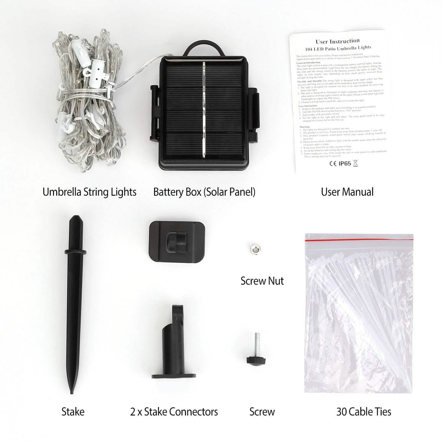 Solar Umbrella Outdoor String Light