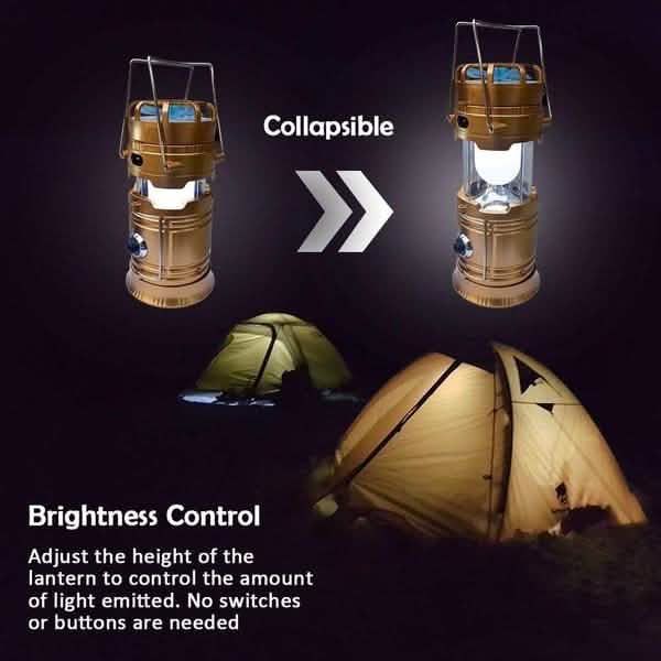 Solar USB Charging Tent Light + Fan
