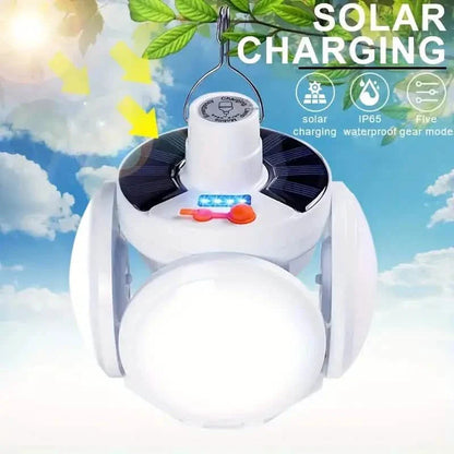 Solar USB Rechargeable LED Bulb Lights With Power Display