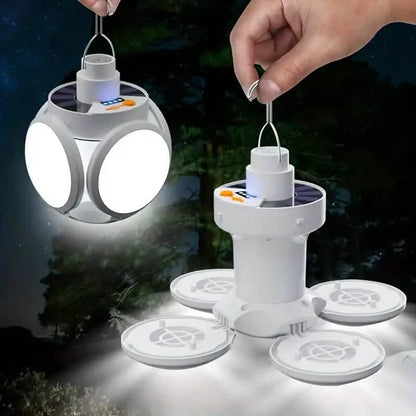 Solar USB Rechargeable LED Bulb Lights With Power Display