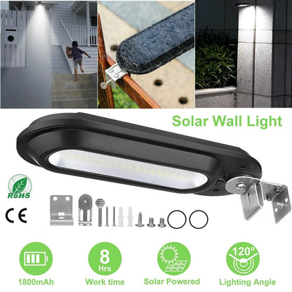 Solar Wall Light Outdoor 18 LED's Dusk to Dawn Fence Lamp