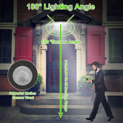 Solar Wall Light Outdoor 206 LEDs PIR Motion Sensor Lamp
