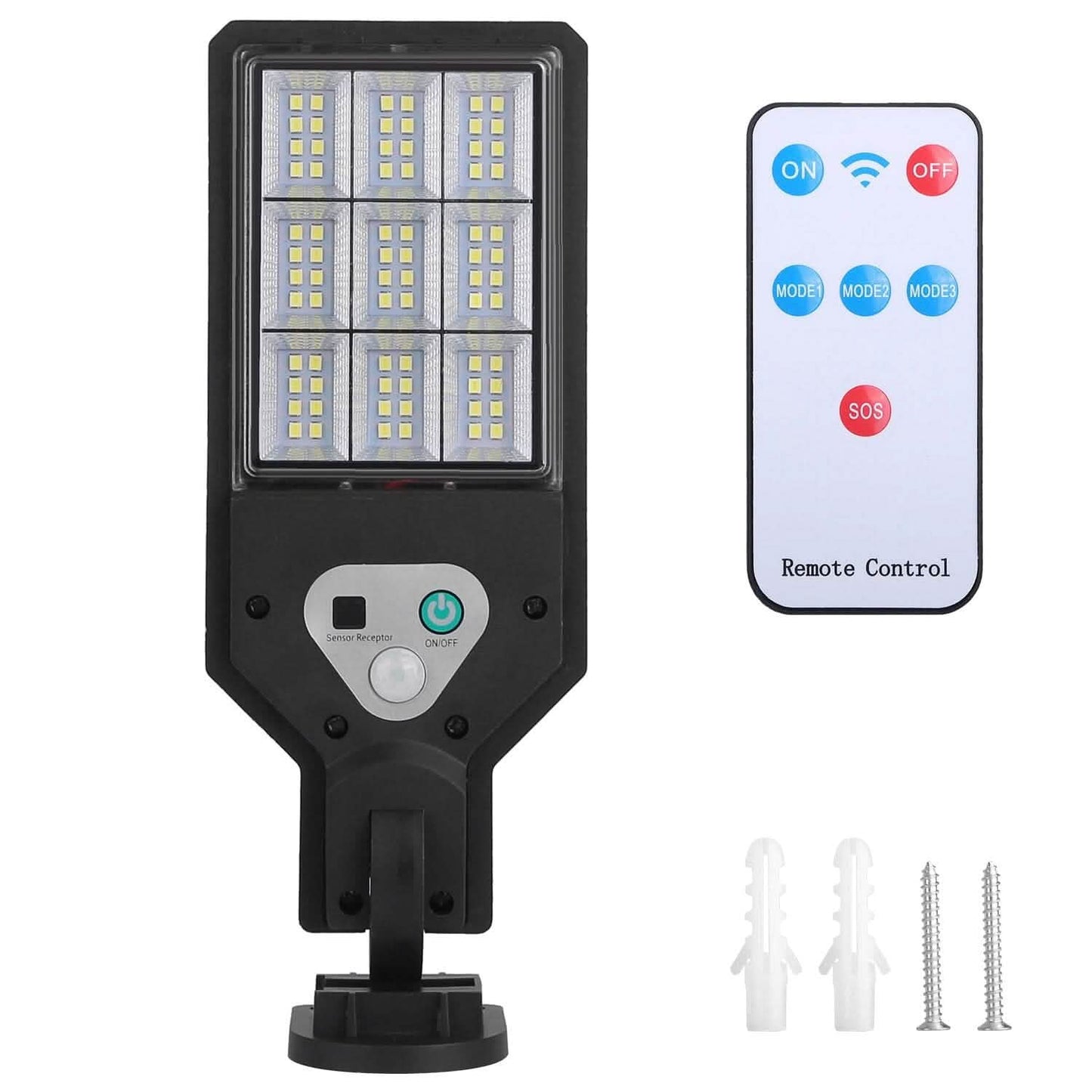 Solar Wall Light Outdoor Beads PIR Motion Sensor Remote Control Wireless Lamps