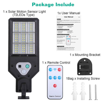 Solar Wall Light Outdoor Beads PIR Motion Sensor Remote Control Wireless Lamps