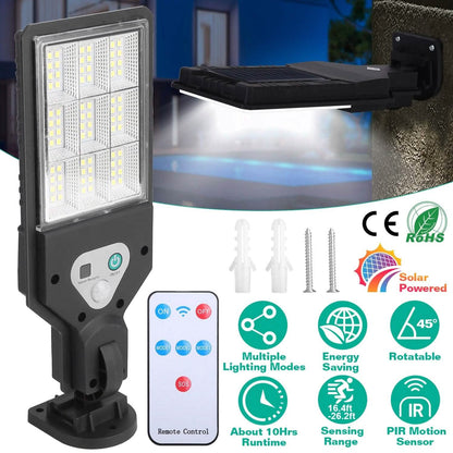 Solar Wall Light Outdoor Beads PIR Motion Sensor Remote Control Wireless Lamps