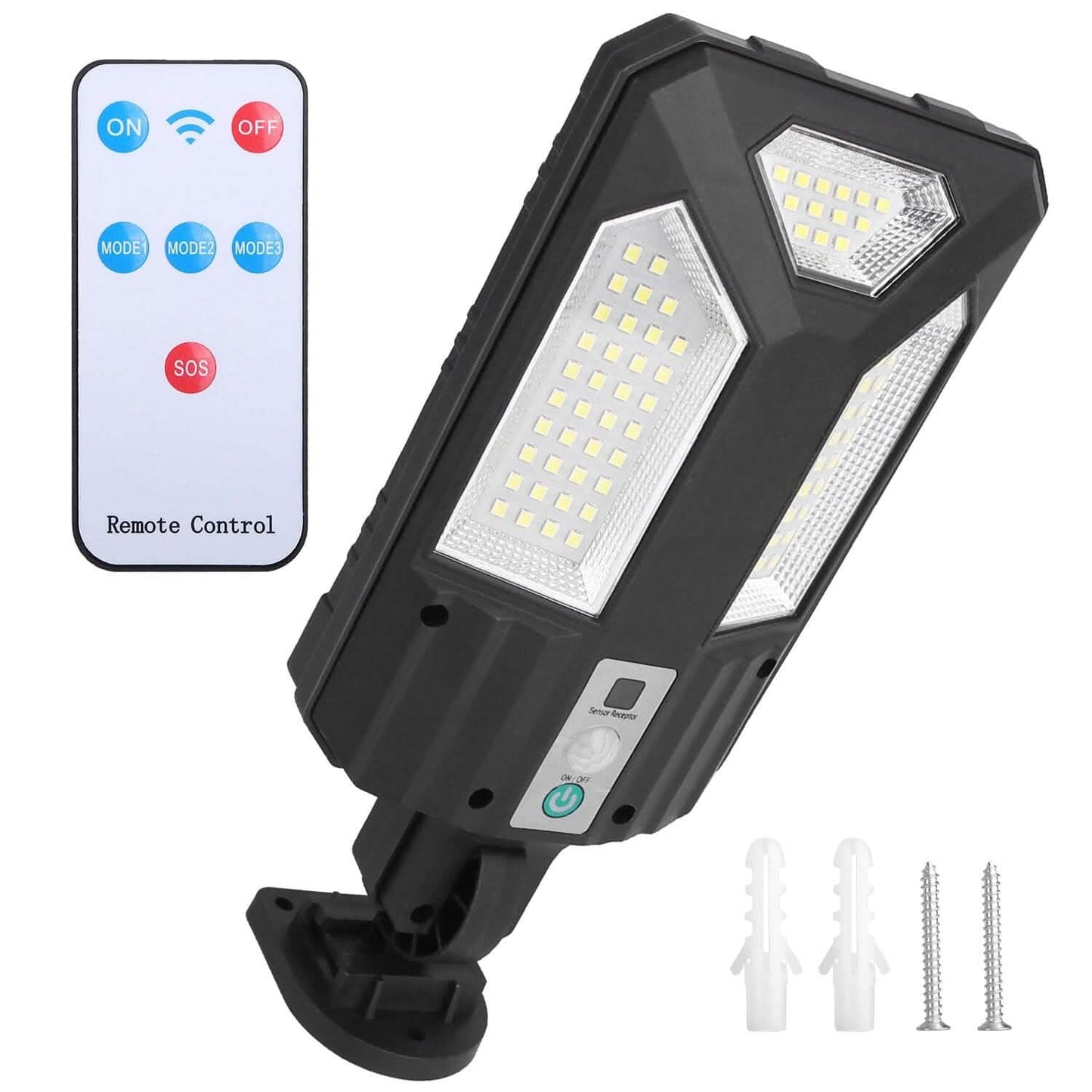 Solar Wall Light Outdoor Beads PIR Motion Sensor Remote Control Wireless Lamps