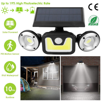 Solar Wall Light Outdoor PIR Motion Sensor LED