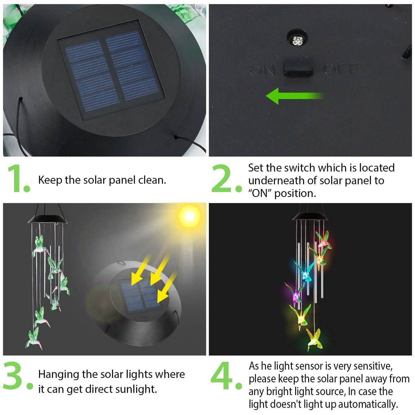 Solar Wind Chime Lights