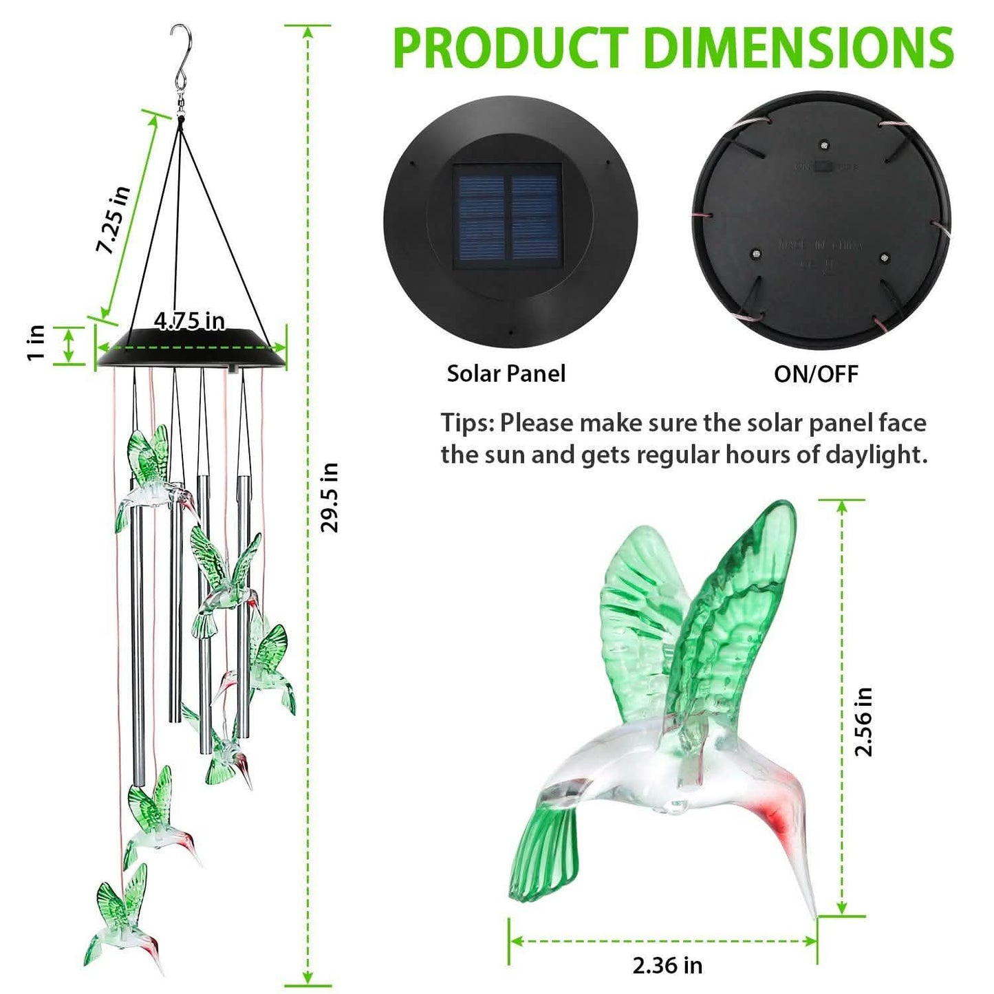Solar Wind Chime Lights