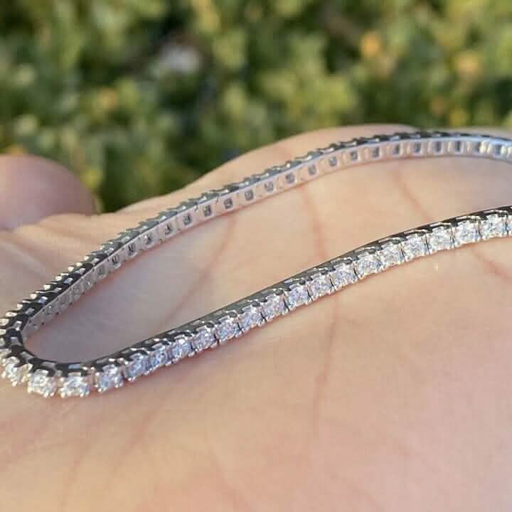 Solid 14K White Gold 2.13 CTW 100% Natural Diamond Tennis Bracelet
