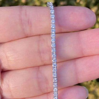 Solid 14K White Gold 2.13 CTW 100% Natural Diamond Tennis Bracelet