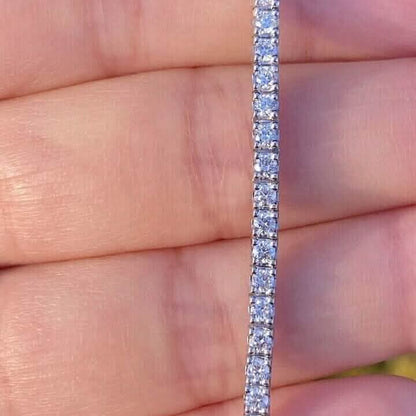 Solid 14K White Gold 2.13CTW 100% Natural Diamond Tennis Bracelet