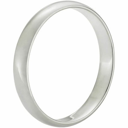 Solid 14K White Gold 3mm Comfort Fit Wedding Band Ring