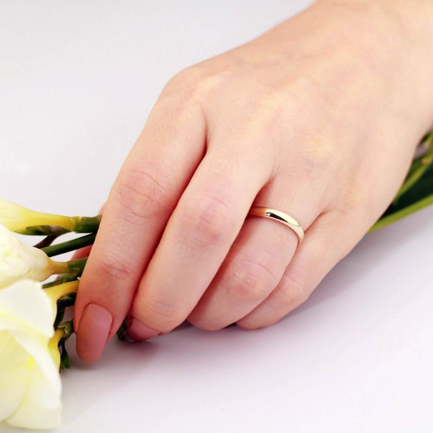 Solid 14K Yellow Gold 3mm Comfort Fit Wedding Band Ring