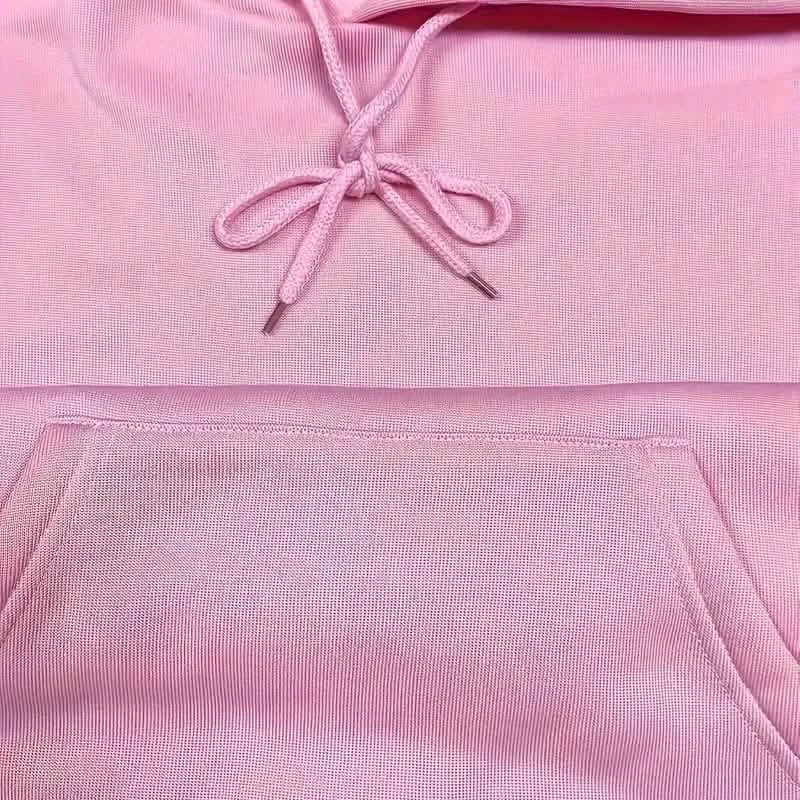 Solid Drawstring Casual Long Sleeve Hoodie