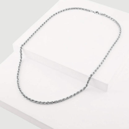 Solid Sterling Silver 3.5MM Rope Link Chain