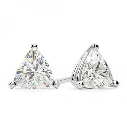 Solid Sterling Silver 6mm Trillion Cut Studs