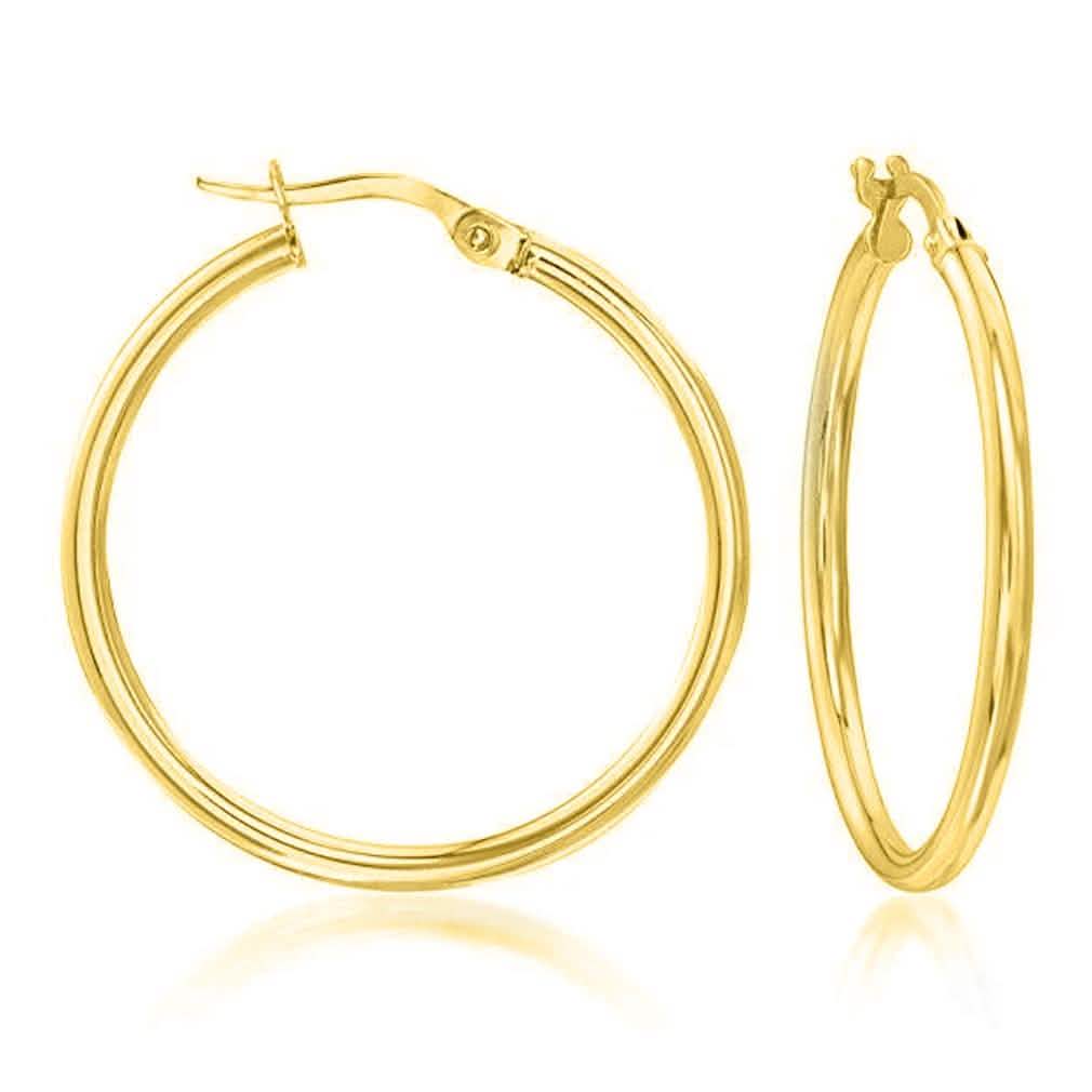 Solid Sterling Silver Plain French Lock Hoops