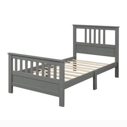 Solid Wood Platform Bed and Kids Room Headboard