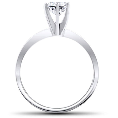 Solitaire Diamond Engagement Ring 1/4ct 14k White Gold Round Brilliant Cut
