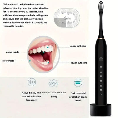 Sonic Electric Toothbrush with 6 Modes and Smart Timer