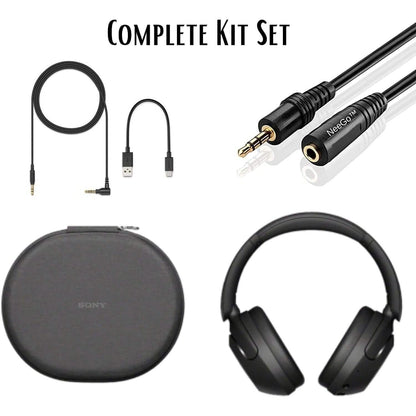 Sony Wireless Noise Cancelling Headphones WH-XB910N Bluetooth Headset + NeeGo 3.5mm Extension (Refurbished)