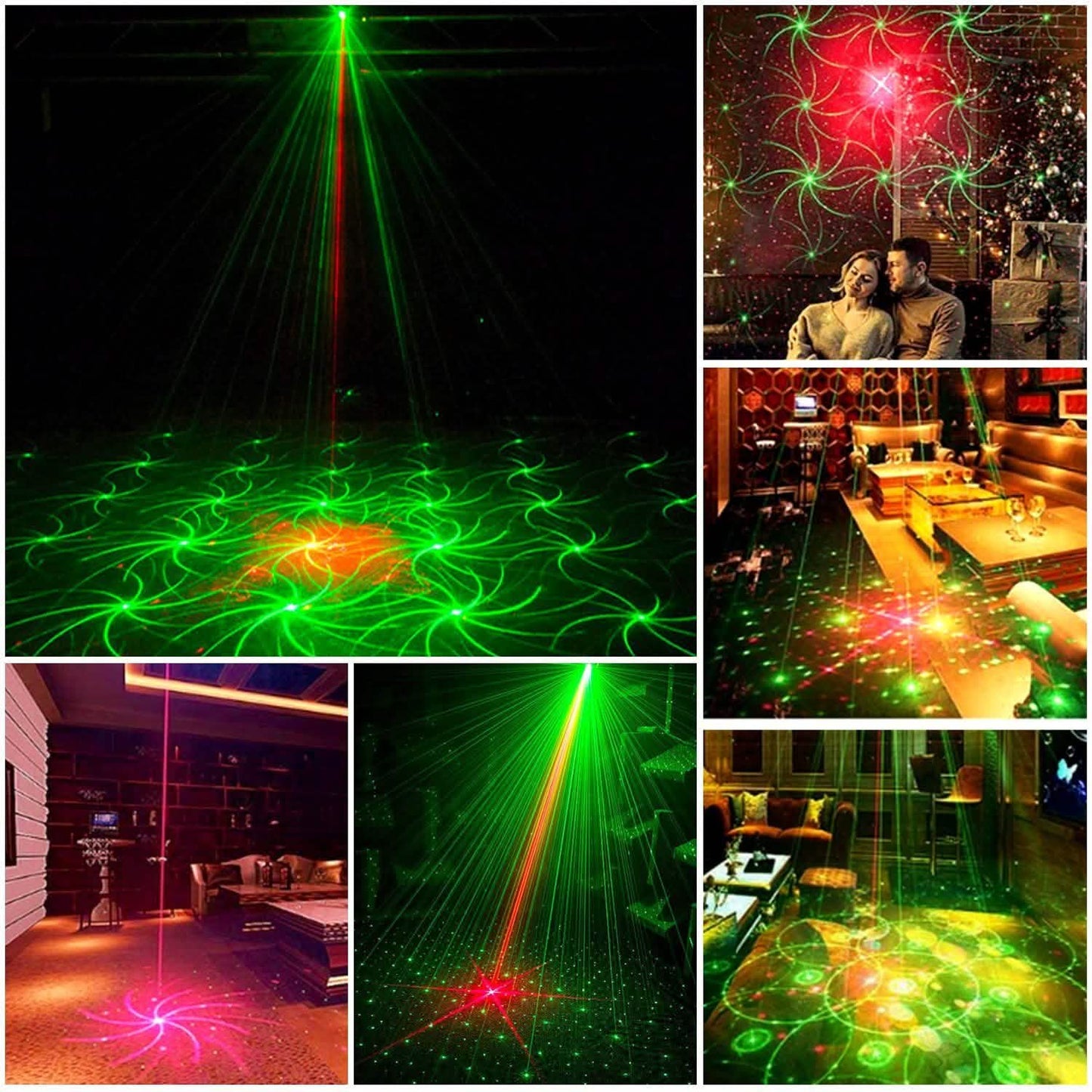 Sound Activated LED Projected Laser Patterns