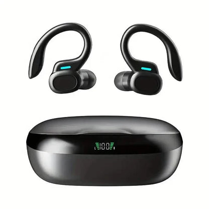 SP16 Wireless Earbuds Headphones with Microphone, Sports Earhook and LED Display Charging Case